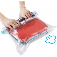 10Pack Travel Space Saver Bags 4 x S 3 x M 3 xL Reusable KFYM Vacuum Travel Storage Bag Saves 75% of Storage Space Roll-Up Compression No Need For Vacuum Machine Or Pump - BZ55TNADC