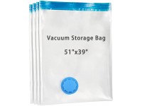 4-Pack Jumbo Vacuum Compression Storage Bags Extra Large 51"x39" Vacuum Storage Space Saver Bags for Clothing,Comforter,Bedding ,Blanket - BYOJMCKW3