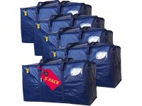 AlexHome Easy Moving Bags Heavy Duty,5 Pack Extra Large Packing Bags for Moving,Stroage Bags for moving,Large Moving Bags for Clothes,Strong Durable Moving Bags with Handles,Moving Bags,Moving Supplies for Space Saving Moving Storage,Blue,Set of 5 - B8215