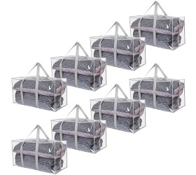 ATBAY Large Moving Bags with Strong Handles and Zippers ,No Smell,Storage Bags Transparent 8packs … - B36WS9V1F
