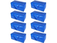 Heavy Duty Extra Large Storage Bags Moving Bag Totes for Travelling College Carrying Moving Camping Christmas Decorations Storage Blue Set of 8 - BBD45UHXO