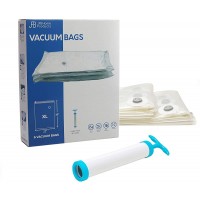 JFB HOME Vacuum Compression Bags for Storage Triple Your Packing or Storage Space with Leakproof Space Saver Bags Includes 6 XL Bags Plus Hand Pump Kit B - BVCE118M8