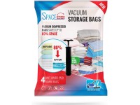 Spacemore Vacuum Storage Compression Seal Bags for Clothes Bedding Blanket Comforter with Hand-Pump for Travel 4 Jumbo 40” X 30” Clear - BECN0NW9M