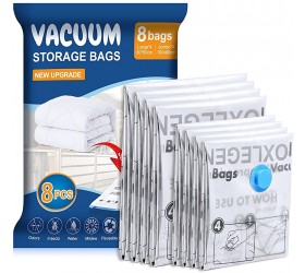 Vacuum Storage Bags 8 pack4Jumbo 4Large Premium Space Saver bags for Clothes Duvets Blankets Pillows Comforters travel storage. 8pack - BR8458GEK