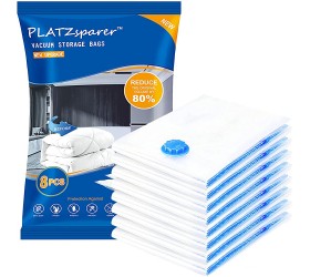 Vacuum Storage Bags PLATZSPARER Space Saver Bags 8 Pack 28x20 80% More Storage for Clothes Duvets Blankets Pillows - B8KHW2CQP