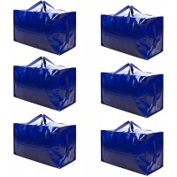 VENO 6 Pack Heavy Duty Oversized Storage Bag for Moving College Dorm Traveling Camping Christmas Decorations Packing Supplies Organizer Tote Reusable and Sustainable Blue Set of 6 - B4096IACA