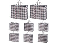 VENO 75L Extra Large Storage Bag Set of 8 With Durable Zipper Organizer Bag Moving bag Water Resistant Storage Tote Camping Bag for Clothes Bedding Comforter Pillow Moving Black Checkered - B4NMBR86S