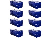 VENO Heavy Duty Extra Large Moving Bags W  Backpack Straps Strong Handles & Zippers Storage Totes For Space Saving Fold Flat Alternative to Moving Box Made of Recycled Material Blue Set of 8 - BWZZLCZ4I