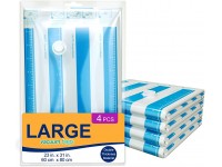 VMSTR Premium Large Vacuum Storage Bags 4 Pack 80% Space Saver Compression Bags Works with Any Vacuum Cleaner - BEWT4E3JL