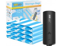 VMSTR Travel Vacuum Storage Bags with Electric Pump Medium Small Space Saver Bags for Travel and Home Use - BLUPWI3Q7