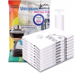 WellMall Vacuum Sealer Bags Seal Space Saver Vacuum Storage Bags Vacuum Storage Bags Sealed for Clothing Clothes Blanket & Comforter Great Companion for Travel 8 Pack Jumbo - B9695CNOP