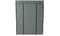 5-Layer 12-Compartment Non-woven Fabric Wardrobe Portable Closet Gray 133x46x170cm - B9TBJUFTW