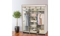 59 Portable Closet Storage Organizer Non-Woven Fabric Clothes Wardrobe Beige - BVCH5W69J