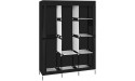 71 Portable Clothes Closet Non-Woven Fabric Wardrobe Storage Organizer with 3 Hanging Rods 8 Storage Shelves Perfect for Home Dorm Garage No-Tool Assembly Black - B27CB73YE