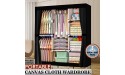 71 Portable Clothes Closet Non-Woven Fabric Wardrobe Storage Organizer with 3 Hanging Rods 8 Storage Shelves Perfect for Home Dorm Garage No-Tool Assembly Black - B27CB73YE