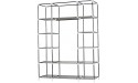Baisha 67 Inch Closet Organizer Wardrobe Portable Clothes Closet with Non-Woven Fabric & Hanging Rack Easy to Assemble Extra Strong and Durable Gray - BXKRJOYAB