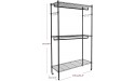 BATHWA Garment Rolling Rack 3-Tiers Heavy Duty Wire Clothing Shelving with Lockable Wheels 2 Side Hooks and 2 Clothes Rods Black - BDGAJUYVH