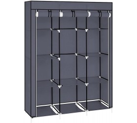 DAVEBELLA SB 67 Portable Closet Organizer Wardrobe Storage Organizer with 10 Shelves Quick and Easy to Assemble Extra Space Grey for Bedroom,Entrance,Living Room - BN8FY2ML3