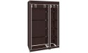 EUBOEA 67 in Portable Clothes Closet Wardrobe with Non-Woven Fabric and Hanging Rod Easy to Assemble Dark Brown - B50DUAUKE
