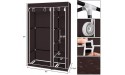 EUBOEA 67 Portable Clothes Closet Wardrobe with Non-Woven Fabric and Hanging Rod Quick and Easy to Assemble Dark Brown for Living Room,Bedroom - B5QIAN2W5