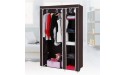 EUBOEA 67 Portable Clothes Closet Wardrobe with Non-Woven Fabric and Hanging Rod Quick and Easy to Assemble Dark Brown for Living Room,Bedroom - B5QIAN2W5