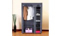 EUBOEA 67 Portable Clothes Closet Wardrobe with Non-Woven Fabric and Hanging Rod Quick and Easy to Assemble Grey for Living Room,Bedroom - BELW6NU35