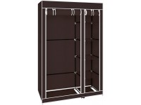 EUBOEA 67" Portable Clothes Closet Wardrobe with Non-Woven Fabric and Hanging Rod Quick and Easy to Assemble Dark Brown for Living Room,Bedroom - B5QIAN2W5