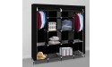 EUBOEA 67inch Clothes Closet Portable Wardrobe Clothes Storage Rack 12 Shelves 4 Side Pockets Black - BT1557AYR