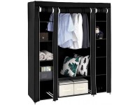 EUBOEA 69 in Portable Clothes Closet Wardrobe Storage Organizer with Non-Woven Fabric Quick and Easy to Assemble Extra Strong and Durable Black - BA9CUDR6P