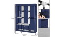 EUBOEA 71 Portable Closet Wardrobe Clothes Rack Storage Organizer with Shelf Blue - BPGZB39GW