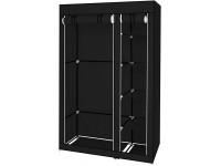HGPZ 67" Portable Clothes Closet Wardrobe with Non-Woven Fabric and Hanging Rod Quick and Easy to Assemble Black for Entrance,Living Room,Bedroom - B9CAY4VR0