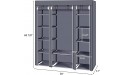 KERWATS 69 Portable Clothes Closet Wardrobe Storage Organizer with Non-Woven Fabric Quick and Easy to Assemble Extra Strong and Durable Grey for Bedroom,Entrance,Living Room - BE6JMB3Y7