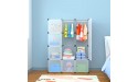 Kids Wardrobe Closet Portable Cube Storage with Doors & Hanging Baby Wardrobe Children Cabinet Plastic Armoire 29x14x57in Clear White - BAA6UBYHB