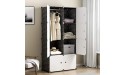 KOUSI Portable Wardrobe Closets 14x18 Depth Cube Storage Bedroom Armoire Storage Organizer with Doors 8 Cubes Black - BIYZ4M8G2