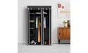 Lavish Home Black Portable Wardrobe Closet for Hanging Clothes Dust Metal Frame – Freestanding Covered Garment Rack L 43” x W 17.5” x H 68.5 - BT8X4W37N
