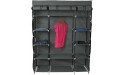 MKDBJN 5-Layer 12-Compartment Non-Woven Fabric Wardrobe Portable Closet Grey 133x46x170cm for Bedroom,Entrance,Living Room - B32VT40BD