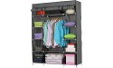 MKDBJN 5-Layer 12-Compartment Non-Woven Fabric Wardrobe Portable Closet Grey 133x46x170cm for Bedroom,Entrance,Living Room - B32VT40BD
