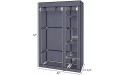 MKDBJN 67 Portable Clothes Closet Wardrobe with Non-Woven Fabric and Hanging Rod Quick and Easy to Assemble Grey for Bedroom,Entrance,Living Room - BD59F8AV4