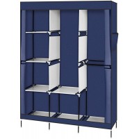 MKDBJN 71" Portable Closet Wardrobe Clothes Rack Storage Organizer with Shelf Blue for Bedroom,Entrance,Living Room - BU449MN4I