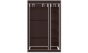 Portable Clothes Closet Clothes Organizer Non-Woven Fabric Wardrobe with Hanging Rod Quick and Easy to Assemble 5 Layers 6 Lattices 106 x 45 x 170cm Dark Brown - BPHBDHVLW