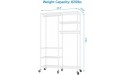 VIPEK V14i Heavy Duty Portable Closets Garment Rack Adjustable Rolling Clothes Rack with 6 Tiers Metal Wire Shelving Double Rods Lockable Wheels Freestanding Wardrobe Closet Storage Rack White - BFTZ0S8PY