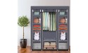 ZKTYQUIHE 69 Portable Clothes Closet Wardrobe Storage Organizer with Non-Woven Fabric Quick and Easy to Assemble Extra Strong and Durable Gray - BLMZLHRZ9