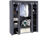 ZKTYQUIHE 69" Portable Clothes Closet Wardrobe Storage Organizer with Non-Woven Fabric Quick and Easy to Assemble Extra Strong and Durable Gray - BLMZLHRZ9
