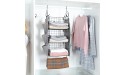 3 Tier Hanging Shelves Wall Mount Metal Wire Basket with 9 Canvas Pockets &Removable Hooks,Foldable 3-Shelf Clothing Closet Storage Organizer for Bedroom Baby Nursery Cloth Sweaters Handbags Cap Black - BDDC4K846