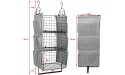 3 Tier Hanging Shelves Wall Mount Metal Wire Basket with 9 Canvas Pockets &Removable Hooks,Foldable 3-Shelf Clothing Closet Storage Organizer for Bedroom Baby Nursery Cloth Sweaters Handbags Cap Black - BDDC4K846