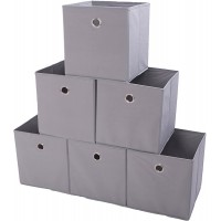Amelitory Storage Bins Foldable Cube Organizer Fabric Drawer Set of 6 Gray - BBLZKT5FI