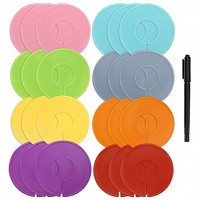 Caydo 24 Pieces 8 Colors Clothing Size Dividers Round Hangers Closet Dividers with Marker Pen - BGF09VUXR