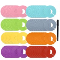 Caydo 72 Pieces 8 Colors Clothing Size Dividers Round Hangers Closet Dividers with Marker Pen - B1BR148I3