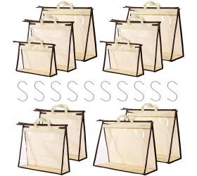 CINPIUK 10 Set Handbag Storage Organizer Dust Bags for Purses Handbags Closet Clear Purse Protector Storage Bag Dust Cover for Bags Closet Organizer for Handbags with Hooks - B8YSEZJJN