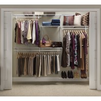 ClosetMaid 22875 ShelfTrack 5ft. to 8ft. Adjustable Closet Organizer Kit White - B8L7MBS5K